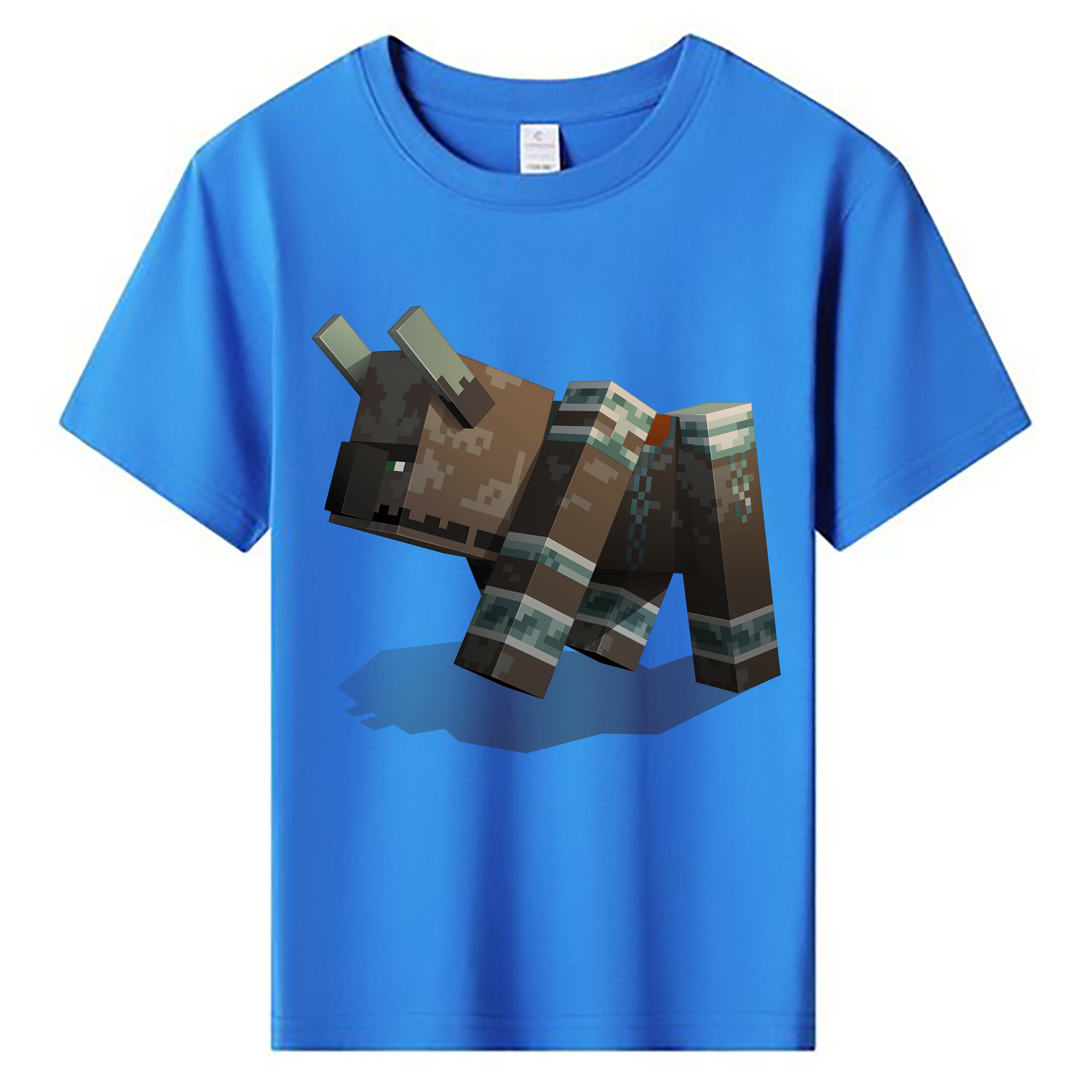 （画像用） マインクラフト ブロックの世界 Minecraft MC Block world 綿100％キッズTシャツ（フロントプリント）